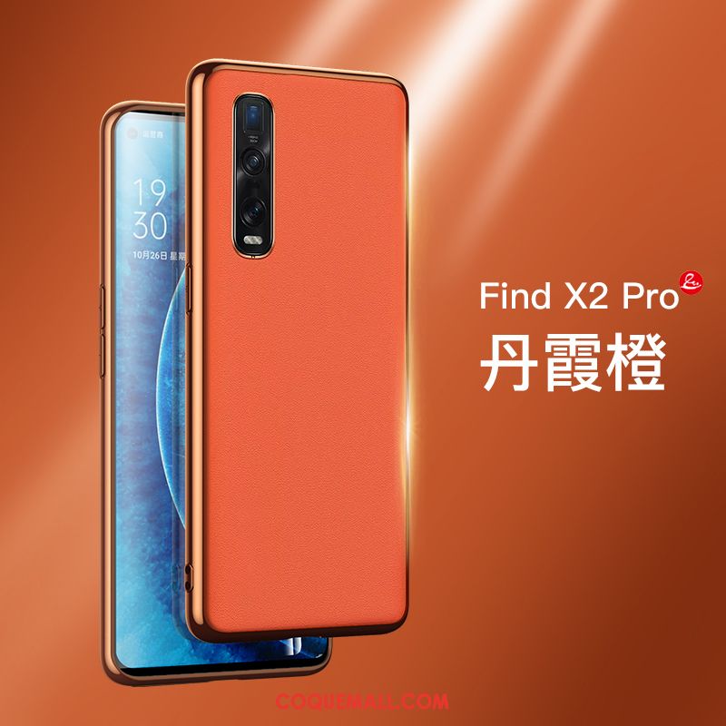 Étui Oppo Find X2 Pro Téléphone Portable Silicone Personnalité, Coque Oppo Find X2 Pro Fluide Doux Accessoires Orange
