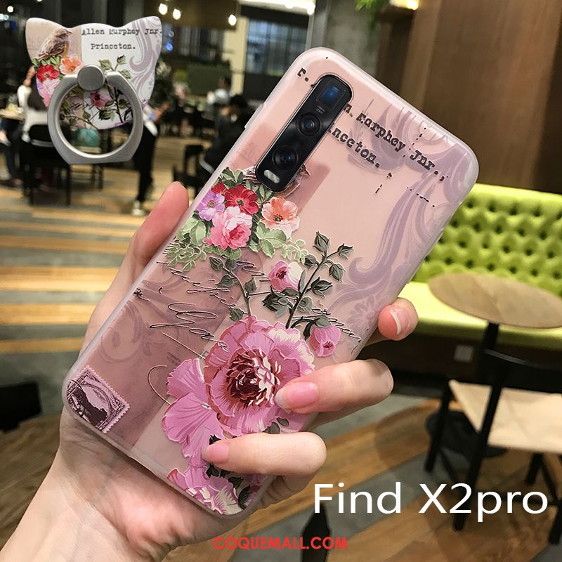 Étui Oppo Find X2 Pro Vent Tout Compris Transparent, Coque Oppo Find X2 Pro Incassable Vintage