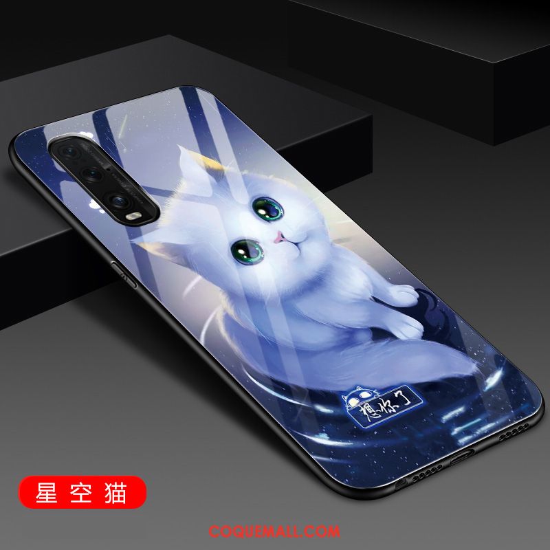 Étui Oppo Find X2 Pro Verre Incassable Bleu, Coque Oppo Find X2 Pro Net Rouge Protection