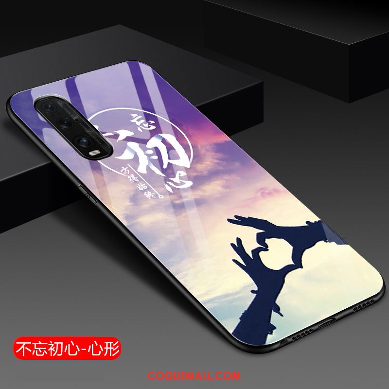 Étui Oppo Find X2 Pro Verre Incassable Bleu, Coque Oppo Find X2 Pro Net Rouge Protection