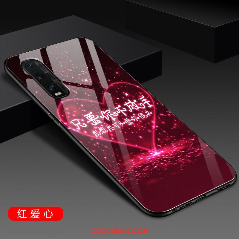 Étui Oppo Find X2 Pro Verre Incassable Bleu, Coque Oppo Find X2 Pro Net Rouge Protection