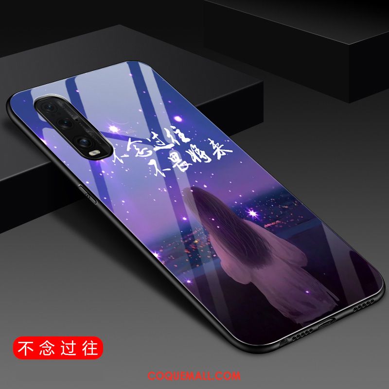 Étui Oppo Find X2 Pro Verre Incassable Bleu, Coque Oppo Find X2 Pro Net Rouge Protection