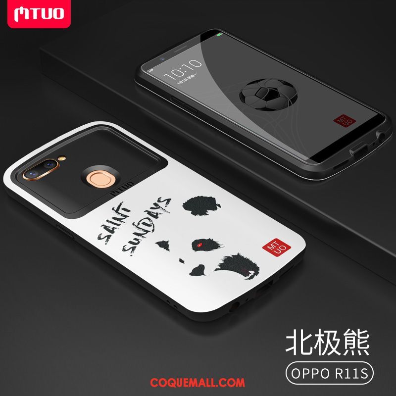 Étui Oppo R11s Amoureux Difficile Téléphone Portable, Coque Oppo R11s Créatif Noir Beige
