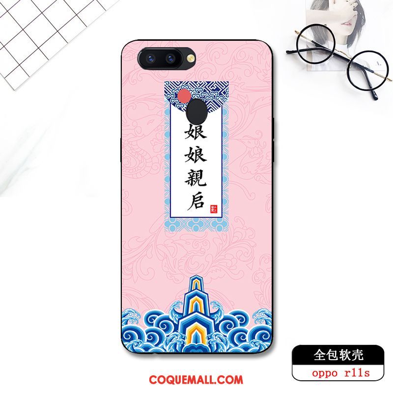 Étui Oppo R11s Fluide Doux Ornements Suspendus Téléphone Portable, Coque Oppo R11s Créatif Style Chinois