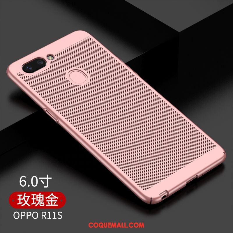 Étui Oppo R11s Frais Délavé En Daim Simple, Coque Oppo R11s Or Difficile