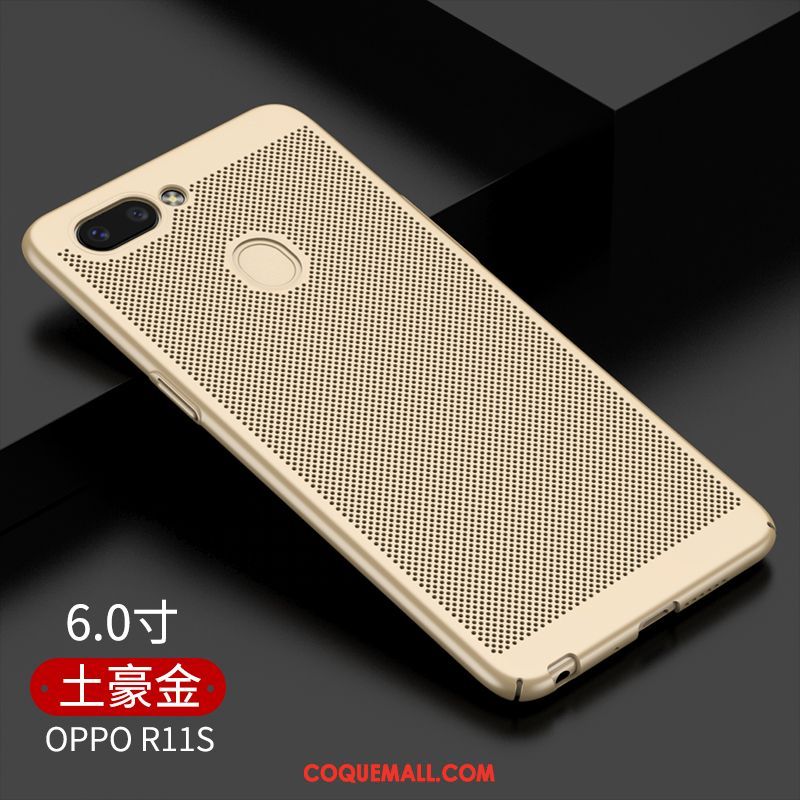 Étui Oppo R11s Frais Délavé En Daim Simple, Coque Oppo R11s Or Difficile