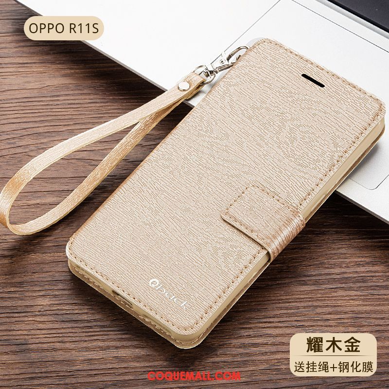 Étui Oppo R11s Protection Téléphone Portable Étui En Cuir, Coque Oppo R11s Incassable Bleu Marin