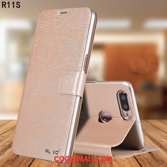 Étui Oppo R11s Rose Incassable Protection, Coque Oppo R11s Téléphone Portable Étui En Cuir