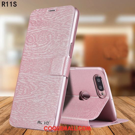 Étui Oppo R11s Rose Incassable Protection, Coque Oppo R11s Téléphone Portable Étui En Cuir