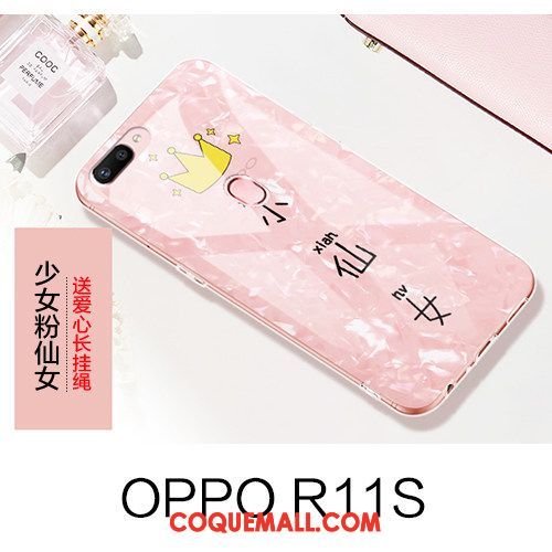 Étui Oppo R11s Rose Incassable Tout Compris, Coque Oppo R11s Ornements Suspendus Marque De Tendance