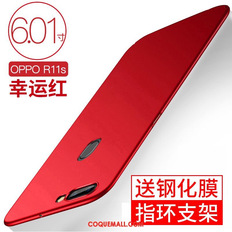 Étui Oppo R11s Rouge Nouveau Étoile, Coque Oppo R11s Tendance Tout Compris