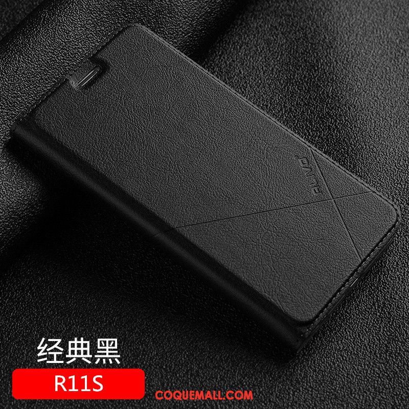 Étui Oppo R11s Tout Compris Étui En Cuir Clamshell, Coque Oppo R11s Téléphone Portable Or