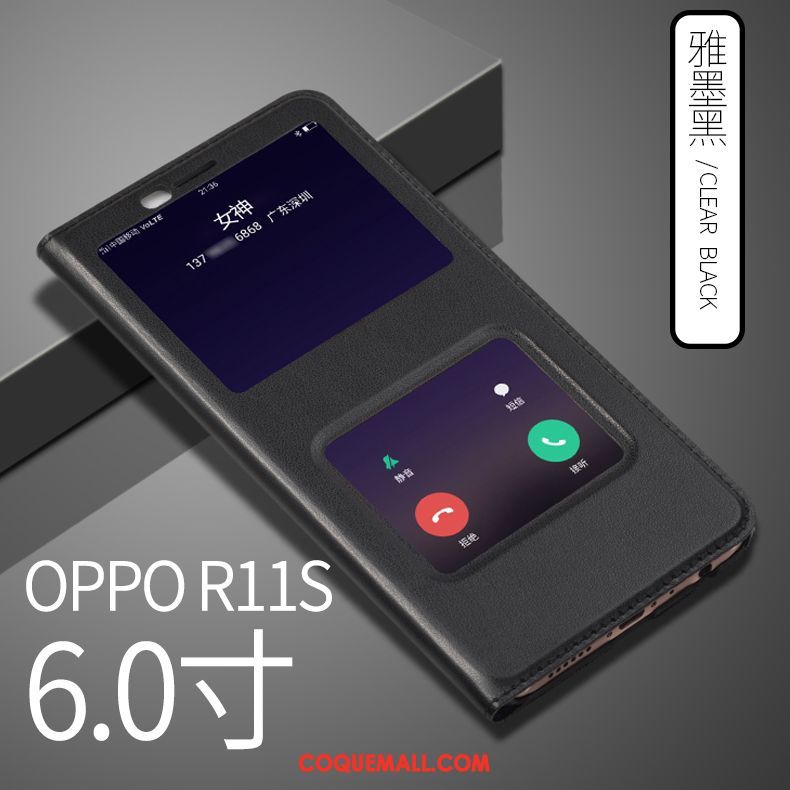 Étui Oppo R11s Téléphone Portable Protection Étui En Cuir, Coque Oppo R11s Or Tout Compris