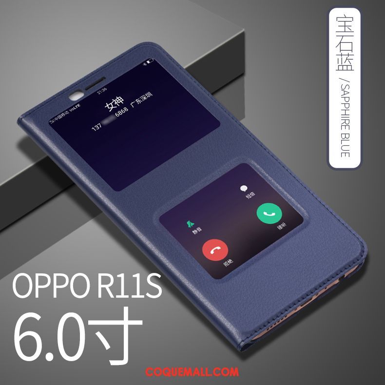 Étui Oppo R11s Téléphone Portable Protection Étui En Cuir, Coque Oppo R11s Or Tout Compris