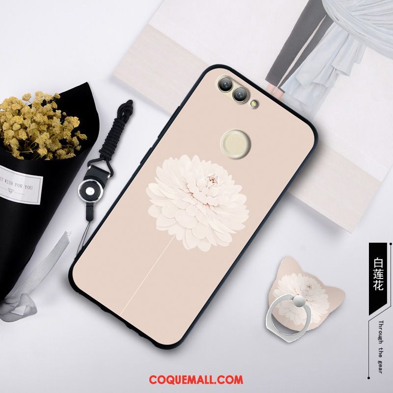 Étui Oppo R15 Blanc Téléphone Portable Anneau, Coque Oppo R15 Fluide Doux Une Agrafe