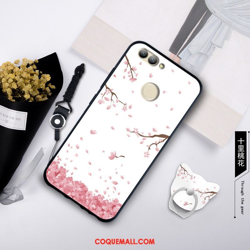 Étui Oppo R15 Blanc Téléphone Portable Anneau, Coque Oppo R15 Fluide Doux Une Agrafe