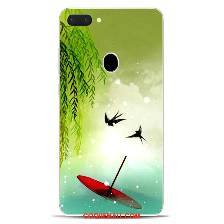 Étui Oppo R15 Créatif Style Chinois Silicone, Coque Oppo R15 Vert Téléphone Portable