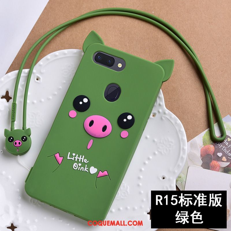 Étui Oppo R15 Dessin Animé Silicone Rose, Coque Oppo R15 Incassable Charmant