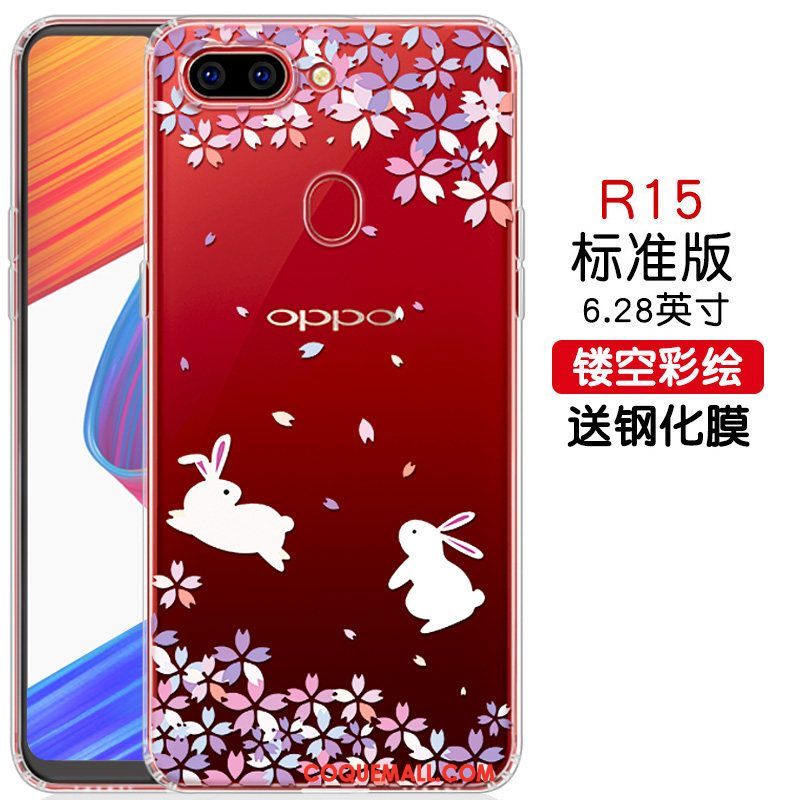 Étui Oppo R15 Délavé En Daim Tout Compris Téléphone Portable, Coque Oppo R15 Rouge Fluide Doux