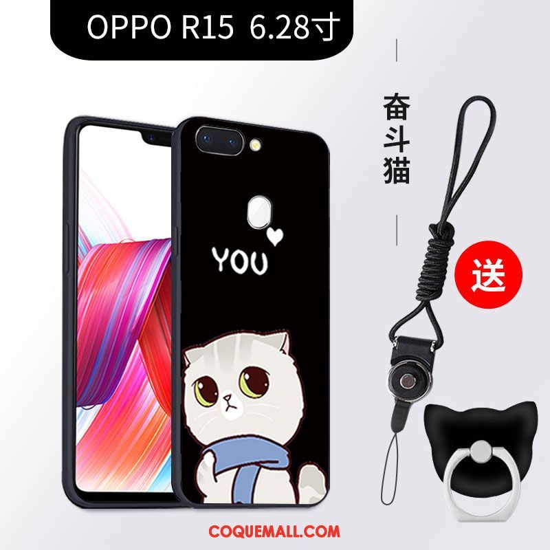 Étui Oppo R15 Fluide Doux Téléphone Portable Noir, Coque Oppo R15 Tendance Charmant