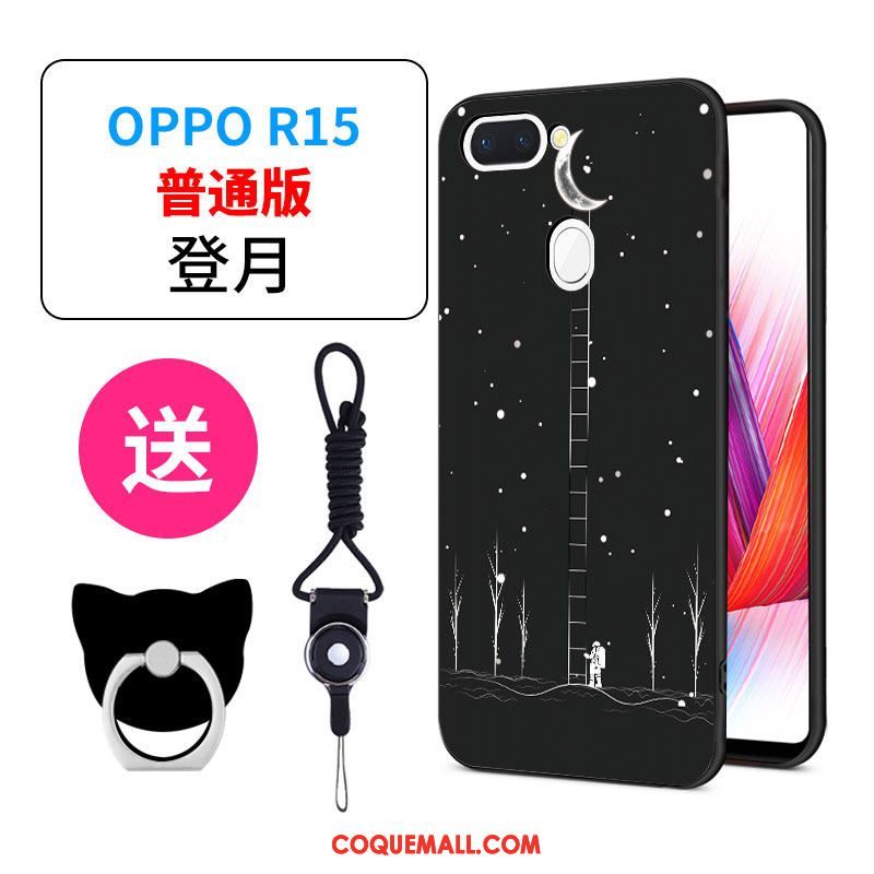 Étui Oppo R15 Fluide Doux Téléphone Portable Noir, Coque Oppo R15 Tendance Charmant