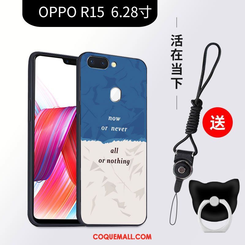 Étui Oppo R15 Fluide Doux Téléphone Portable Noir, Coque Oppo R15 Tendance Charmant