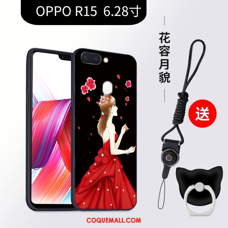 Étui Oppo R15 Fluide Doux Téléphone Portable Noir, Coque Oppo R15 Tendance Charmant