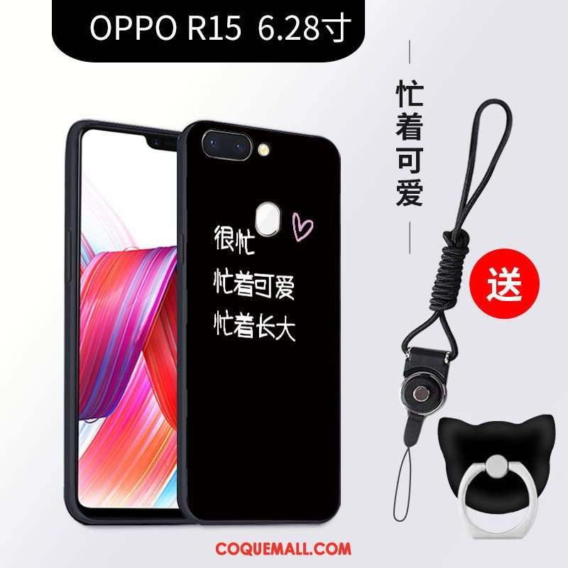 Étui Oppo R15 Fluide Doux Téléphone Portable Noir, Coque Oppo R15 Tendance Charmant