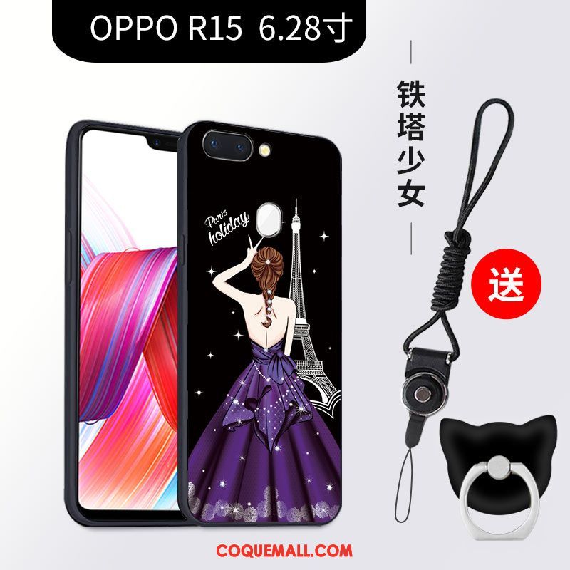 Étui Oppo R15 Fluide Doux Téléphone Portable Noir, Coque Oppo R15 Tendance Charmant