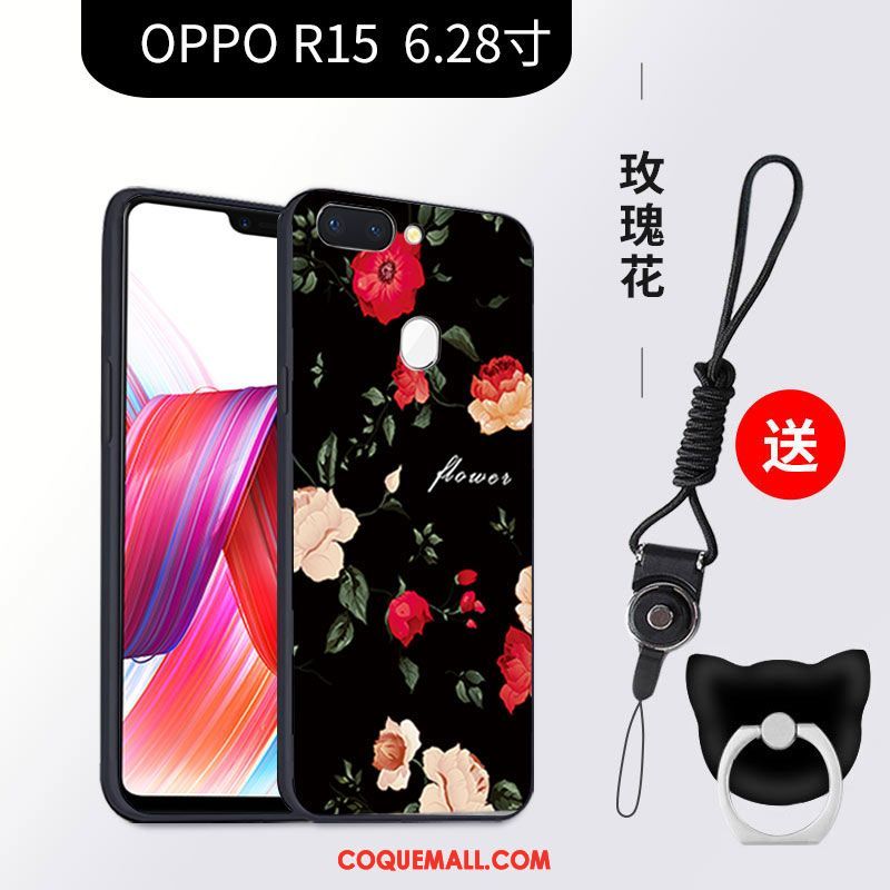 Étui Oppo R15 Fluide Doux Téléphone Portable Noir, Coque Oppo R15 Tendance Charmant