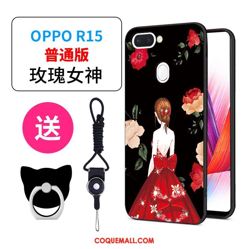 Étui Oppo R15 Fluide Doux Téléphone Portable Noir, Coque Oppo R15 Tendance Charmant