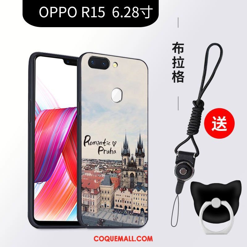 Étui Oppo R15 Fluide Doux Téléphone Portable Noir, Coque Oppo R15 Tendance Charmant