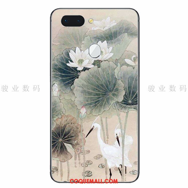 Étui Oppo R15 Fluide Doux Vert Créatif, Coque Oppo R15 Silicone Encre