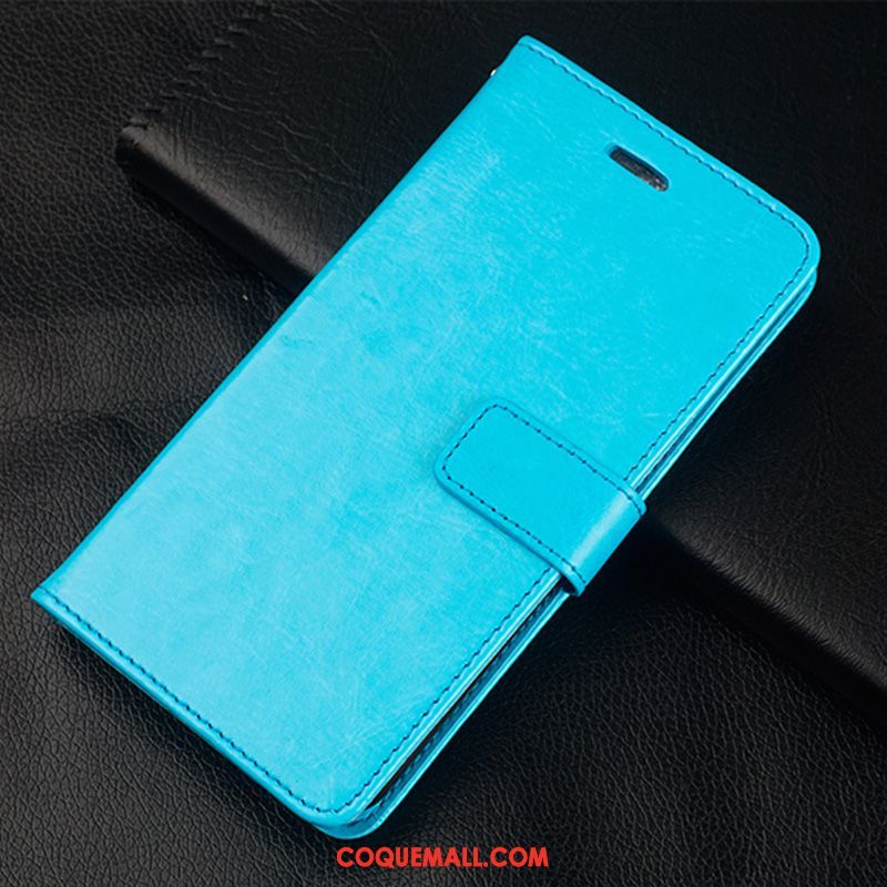 Étui Oppo R15 Fluide Doux Étui En Cuir Téléphone Portable, Coque Oppo R15 Bleu