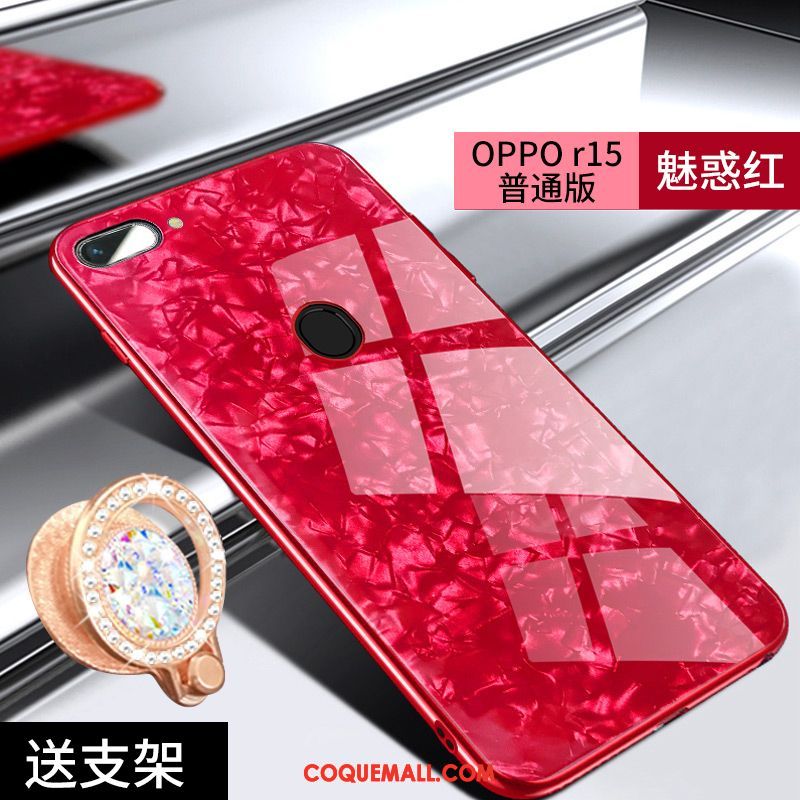 Étui Oppo R15 Incassable Rouge Tout Compris, Coque Oppo R15 Verre Téléphone Portable