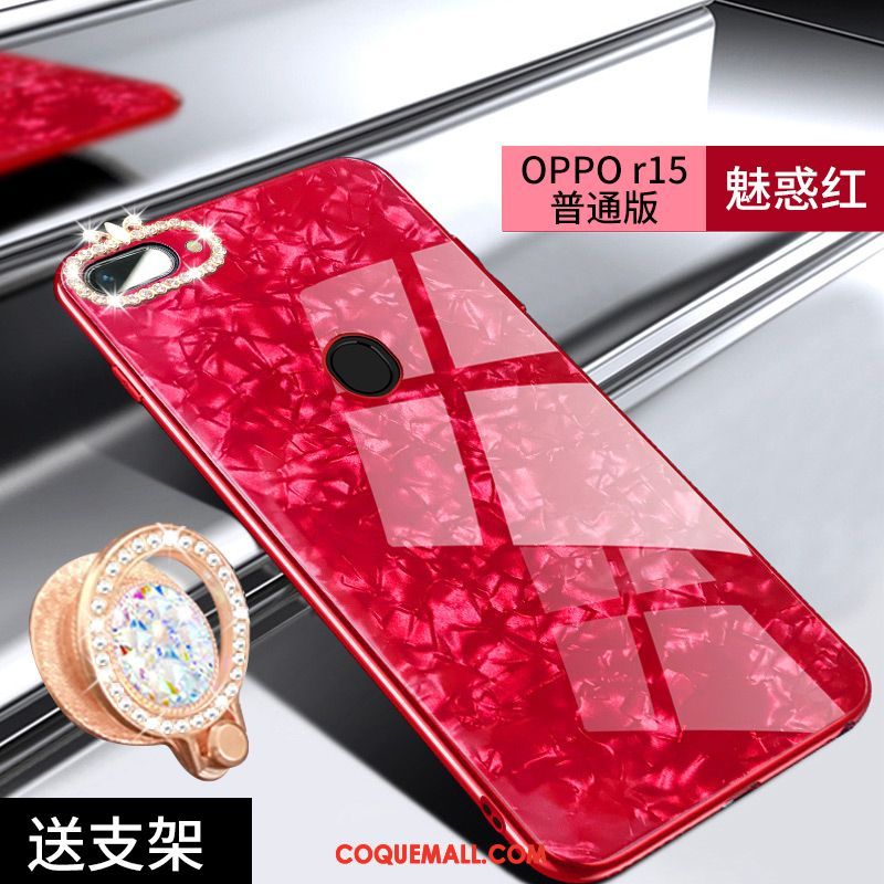 Étui Oppo R15 Incassable Rouge Tout Compris, Coque Oppo R15 Verre Téléphone Portable