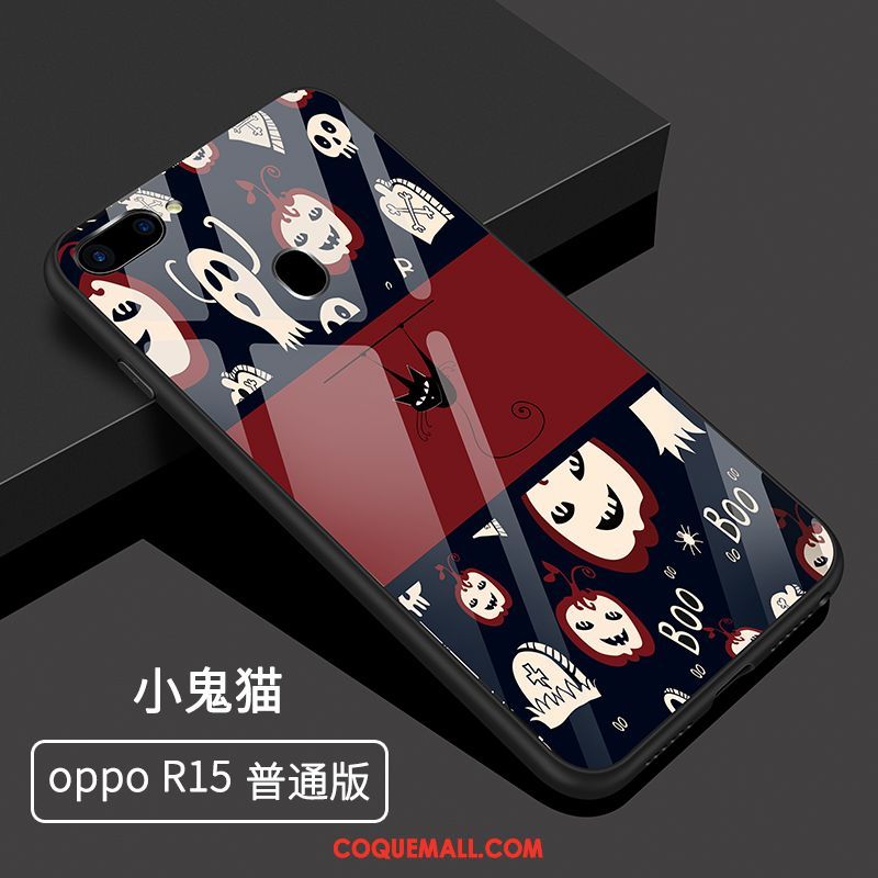 Étui Oppo R15 Incassable Téléphone Portable Net Rouge, Coque Oppo R15 Marque De Tendance Rouge