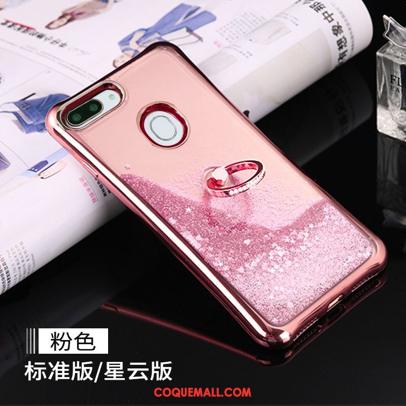 Étui Oppo R15 Liquide Quicksand Tout Compris, Coque Oppo R15 Fluide Doux Anneau