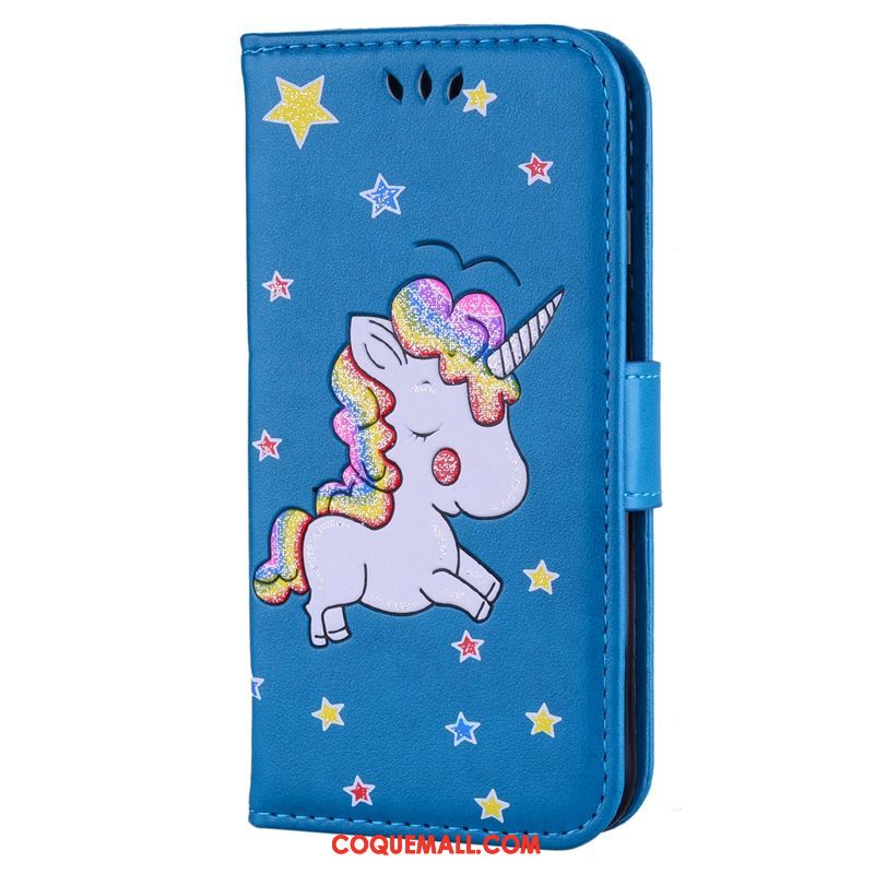 Étui Oppo R15 Pro Bleu Dessin Animé Protection, Coque Oppo R15 Pro Étui En Cuir Téléphone Portable