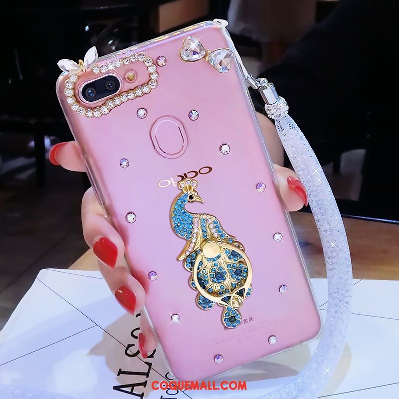 Étui Oppo R15 Pro Bleu Fluide Doux Téléphone Portable, Coque Oppo R15 Pro Strass