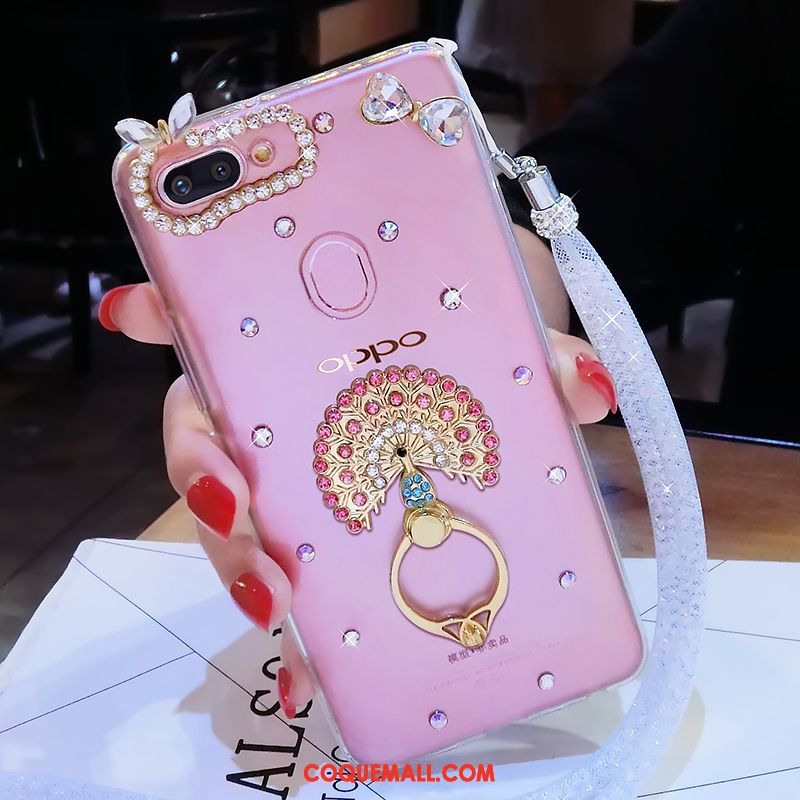 Étui Oppo R15 Pro Bleu Fluide Doux Téléphone Portable, Coque Oppo R15 Pro Strass