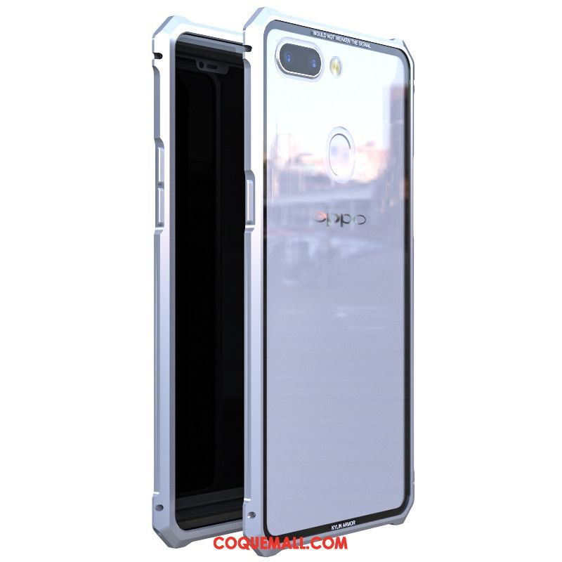 Étui Oppo R15 Pro Border Métal Tout Compris, Coque Oppo R15 Pro Nouveau Blanc