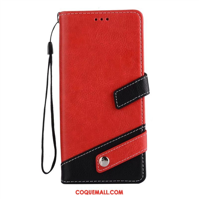 Étui Oppo R15 Pro Carte Rouge Protection, Coque Oppo R15 Pro Portefeuille Étoile