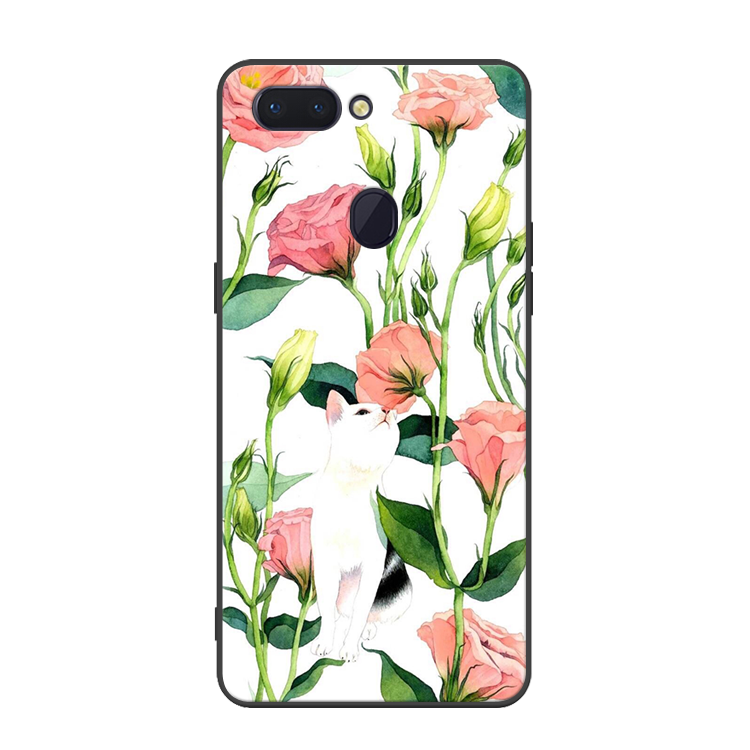 Étui Oppo R15 Pro Dessin Animé Téléphone Portable Vert, Coque Oppo R15 Pro Art Chat