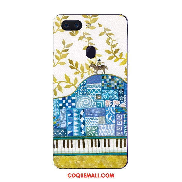 Étui Oppo R15 Pro Fluide Doux Silicone Téléphone Portable, Coque Oppo R15 Pro Bleu Peinture