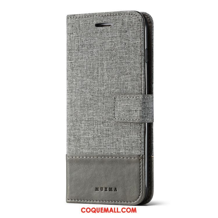 Étui Oppo R15 Pro Incassable Carte Denim, Coque Oppo R15 Pro Toile Étui En Cuir Braun