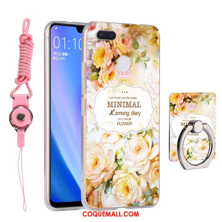 Étui Oppo R15 Pro Ornements Suspendus Anneau Téléphone Portable, Coque Oppo R15 Pro Jaune Personnalité