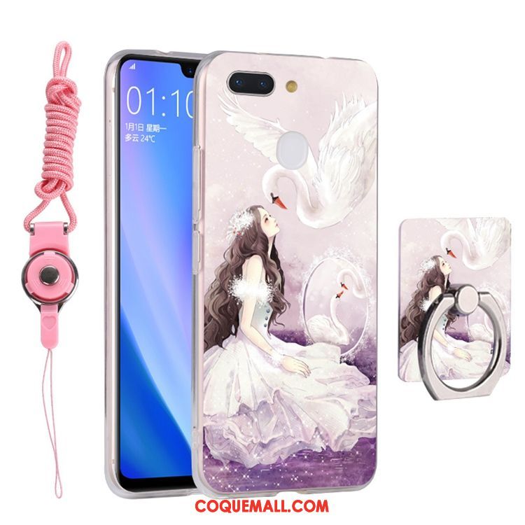 Étui Oppo R15 Pro Ornements Suspendus Anneau Téléphone Portable, Coque Oppo R15 Pro Jaune Personnalité