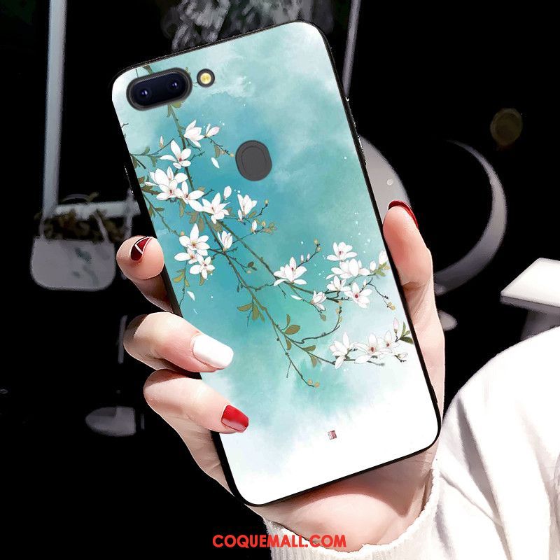 Étui Oppo R15 Pro Style Chinois Vert Téléphone Portable, Coque Oppo R15 Pro Fluide Doux Peinture