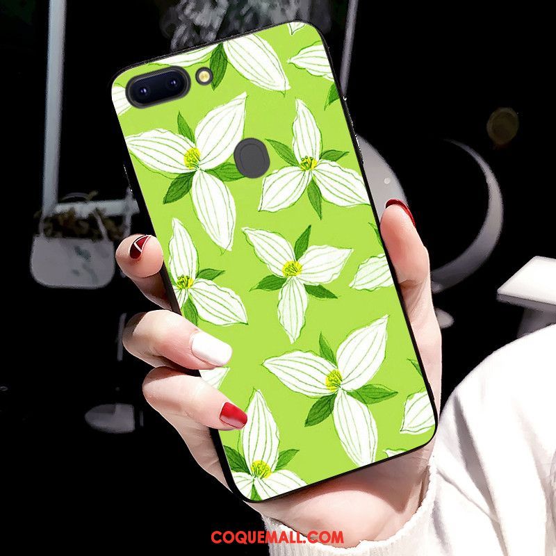 Étui Oppo R15 Pro Style Chinois Vert Téléphone Portable, Coque Oppo R15 Pro Fluide Doux Peinture